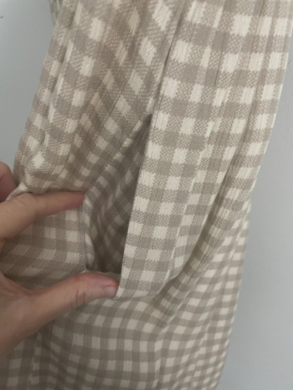 Gingham Babydoll Romper Rouched Back Puff Sleeve Pockets Elastic Waist Milkmaid - Picture 7 of 16